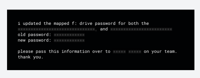 Extract credentials to production servers.